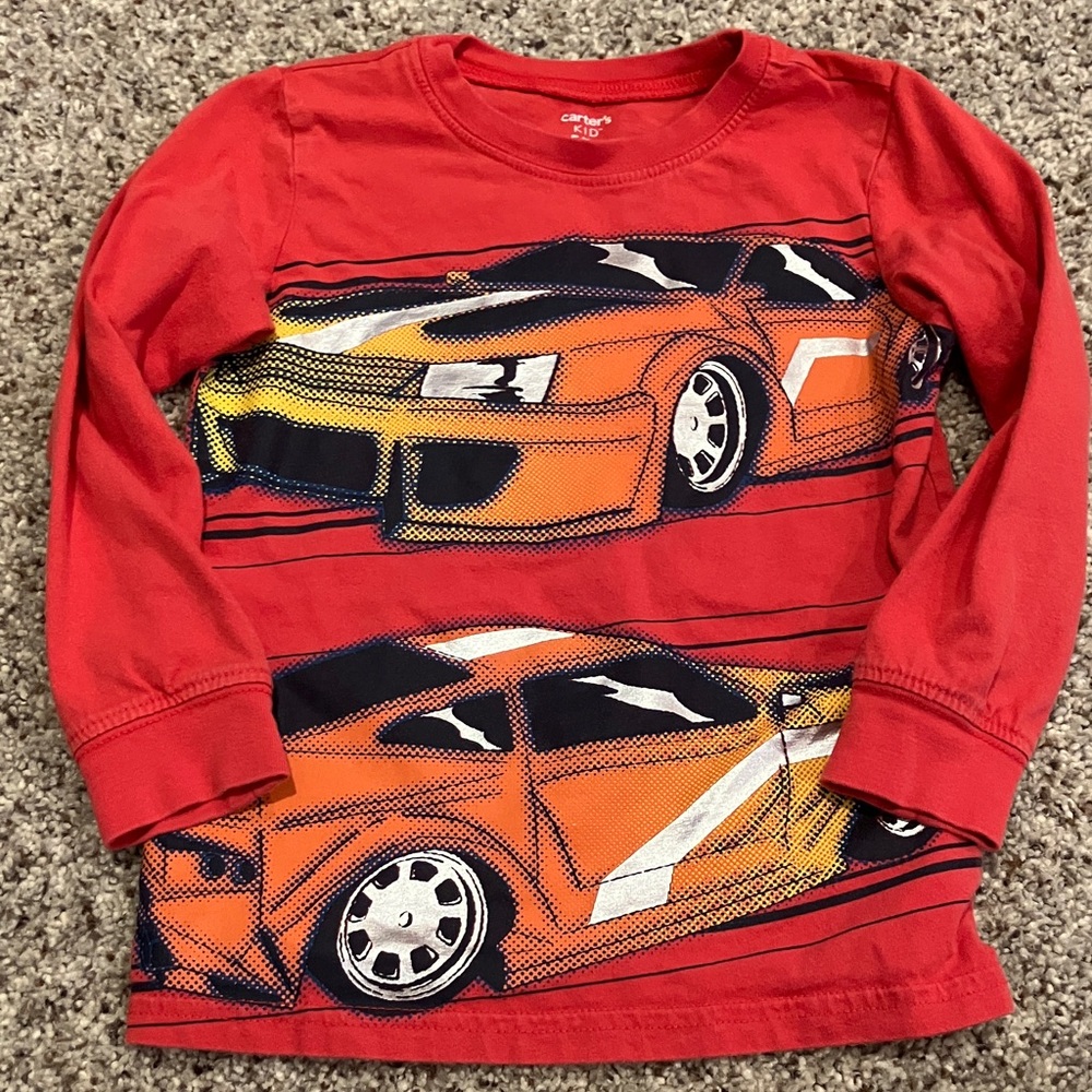 Carter’s Red & Orange Race Car Long Sleeve Tee Size 5